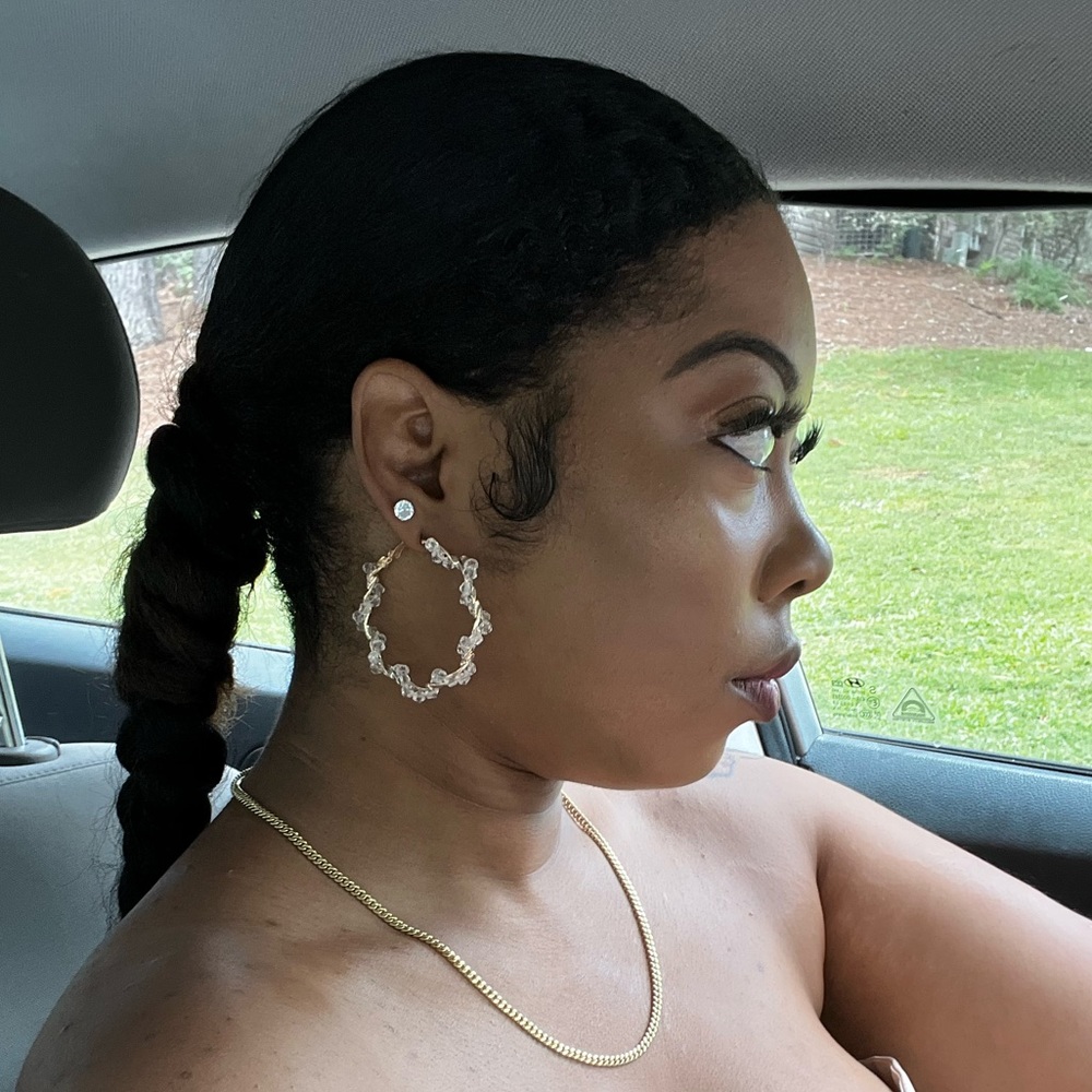 Gold Accent Hoops - Picture 7 of 7